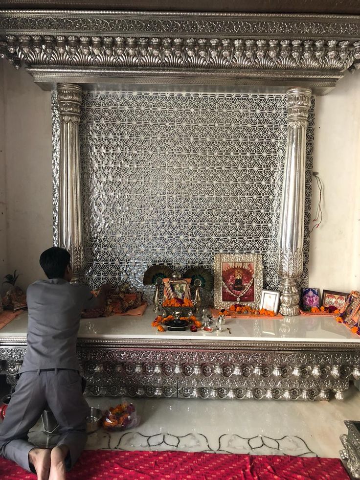 Metal / Silver Mounted big home temple
