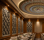 Meta Mounted hand carved Ceiling panel