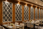 Handcrafted White Metal Mounted Wall Panel