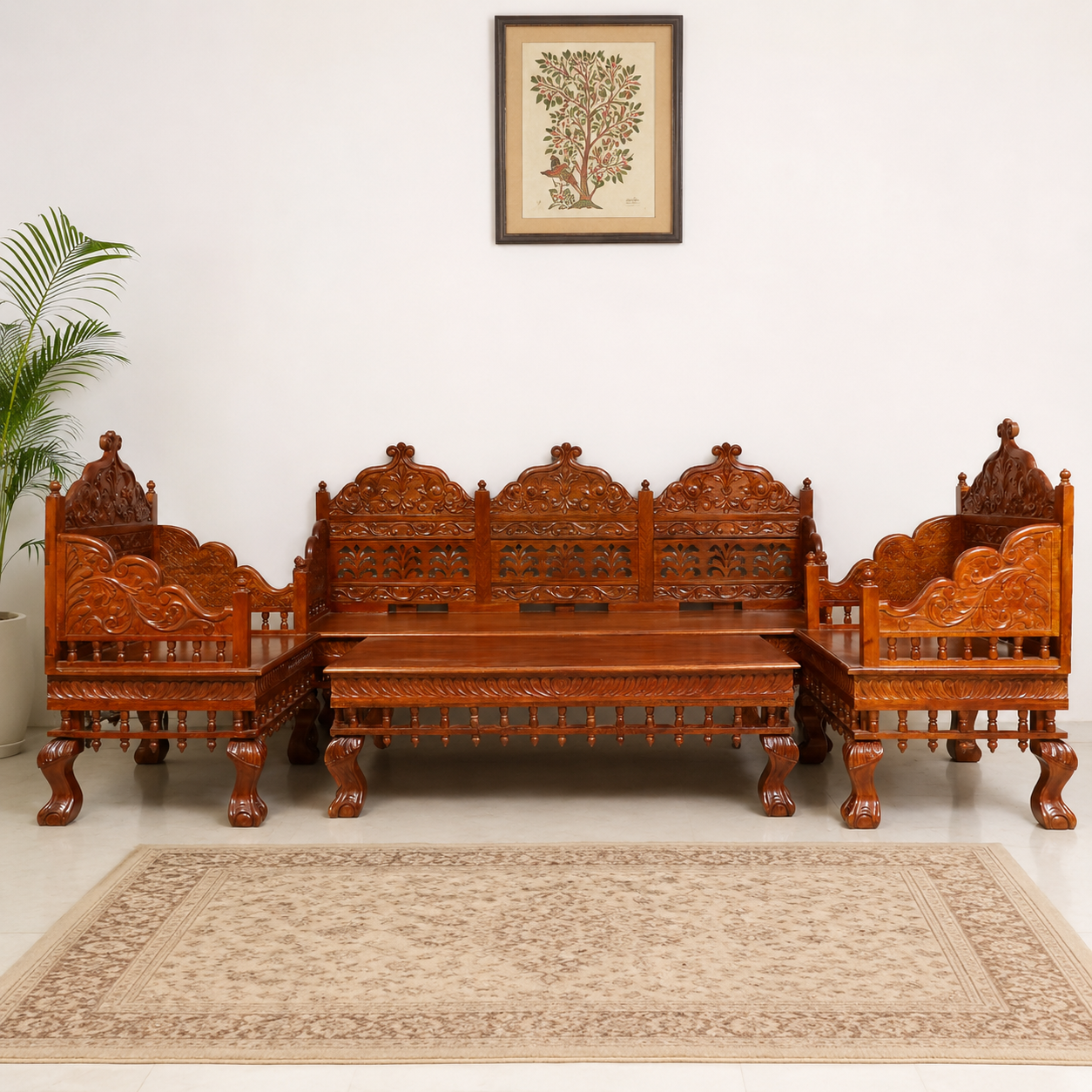 Traditional carved sofa 011