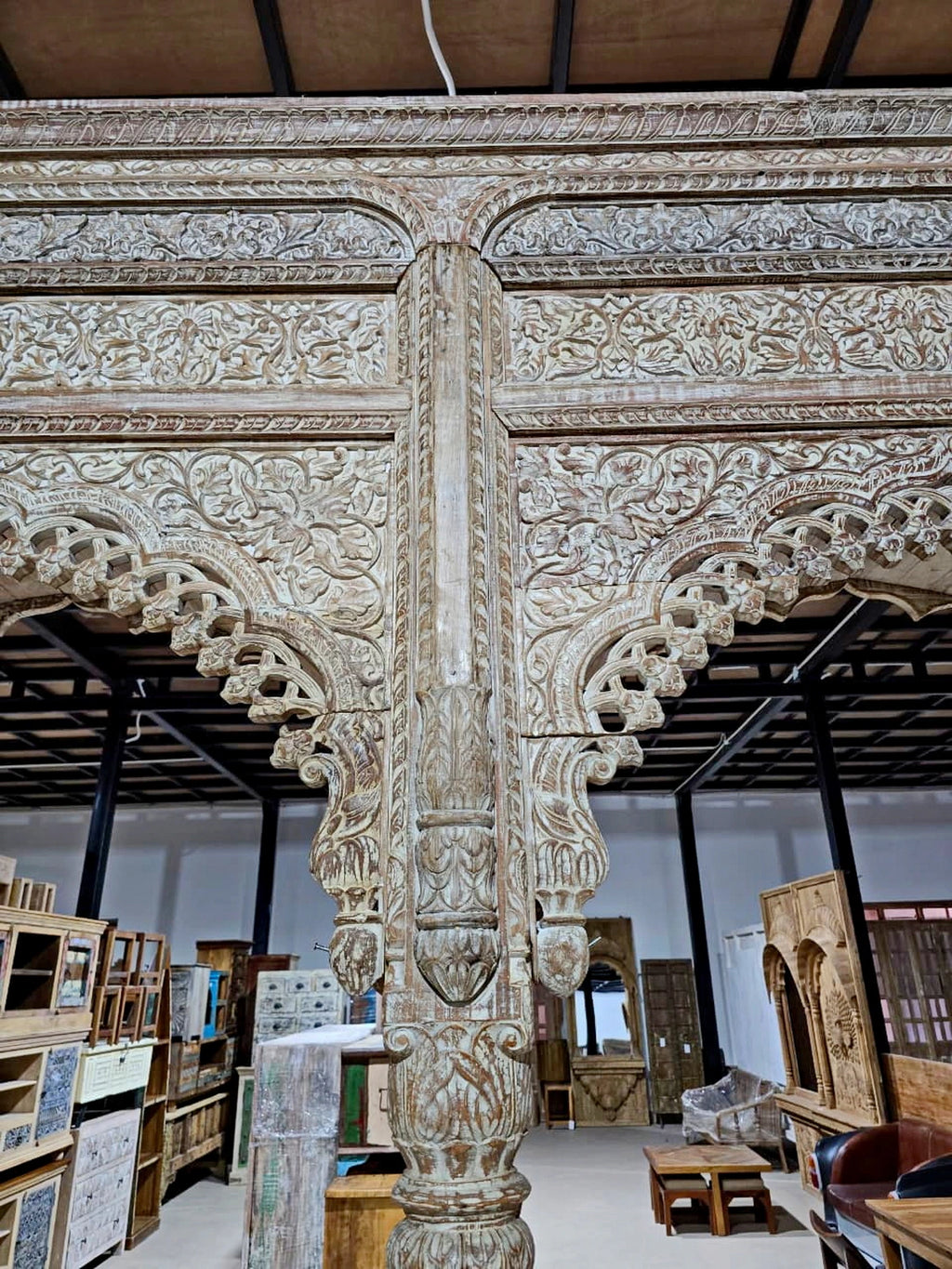 Hand-Carved Royal Mango Wood "Mehrab"