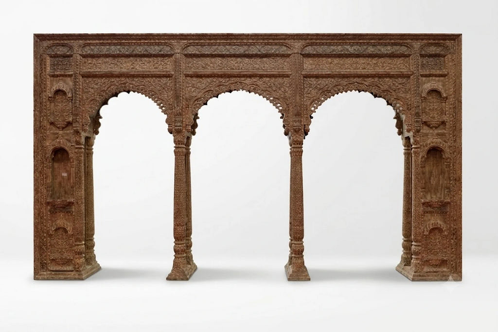 Hand-Carved Royal Mango Wood "Mehrab"