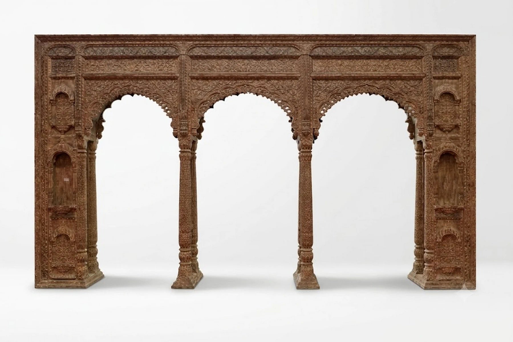 Hand-Carved Royal Mango Wood "Mehrab"