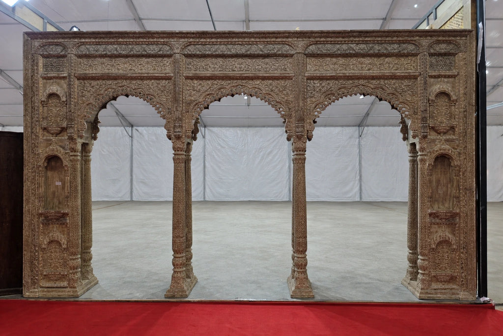 Hand-Carved Royal Mango Wood "Mehrab"