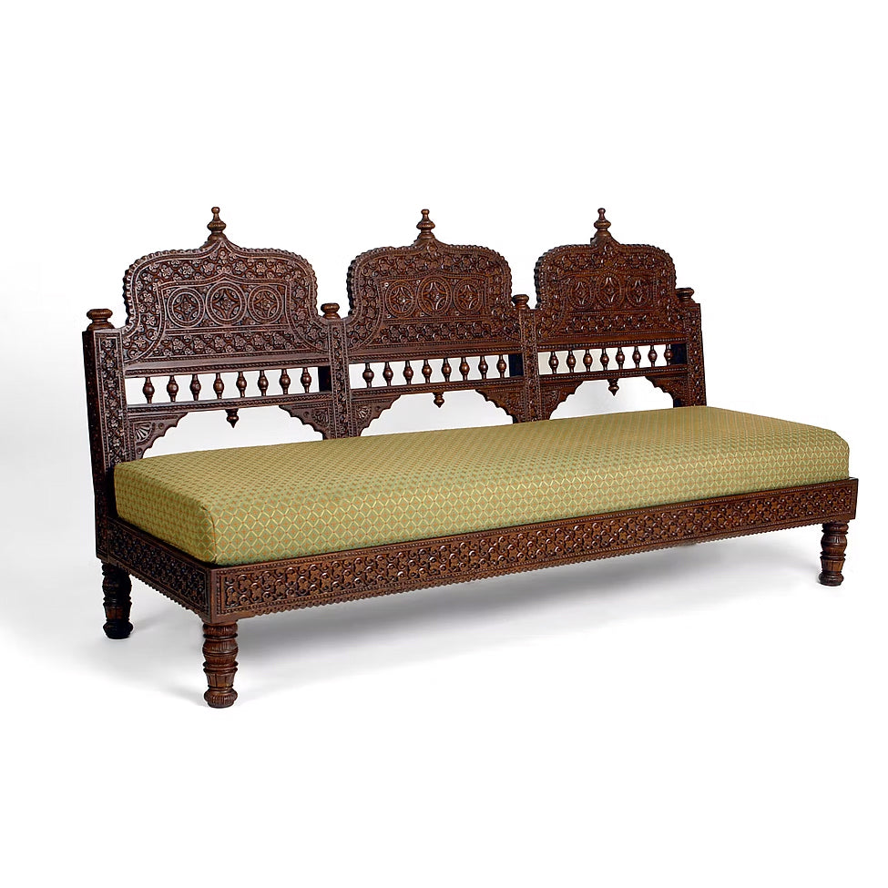 Perkota Back Rajwadi Teak Sofa
